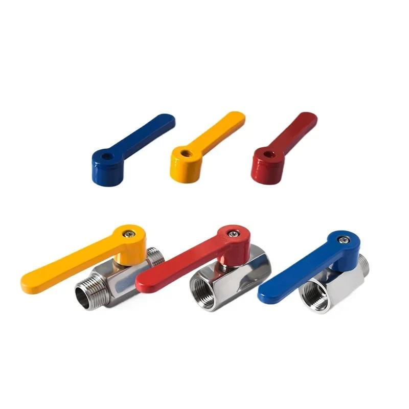 

304 Stainless Steel ball Valve Internal and external thread red, blue, yellow long handle switch Water Valv (red,F-M&1/2 ) червоний