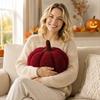 Plush Pumpkin Throw Pillow Soft Decorative Cushion for Living Room Sofa Autumn Seasonal Home Accent Pillow with Unique Shape and Texture