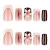 3D Stereo Flower Nail Art Tips - Medium-Short Square False Nails