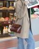 Oil wax cowhide women's bag single shoulder crossbody women's bag practical multi-compartment simple and fashionable change bag shell bag