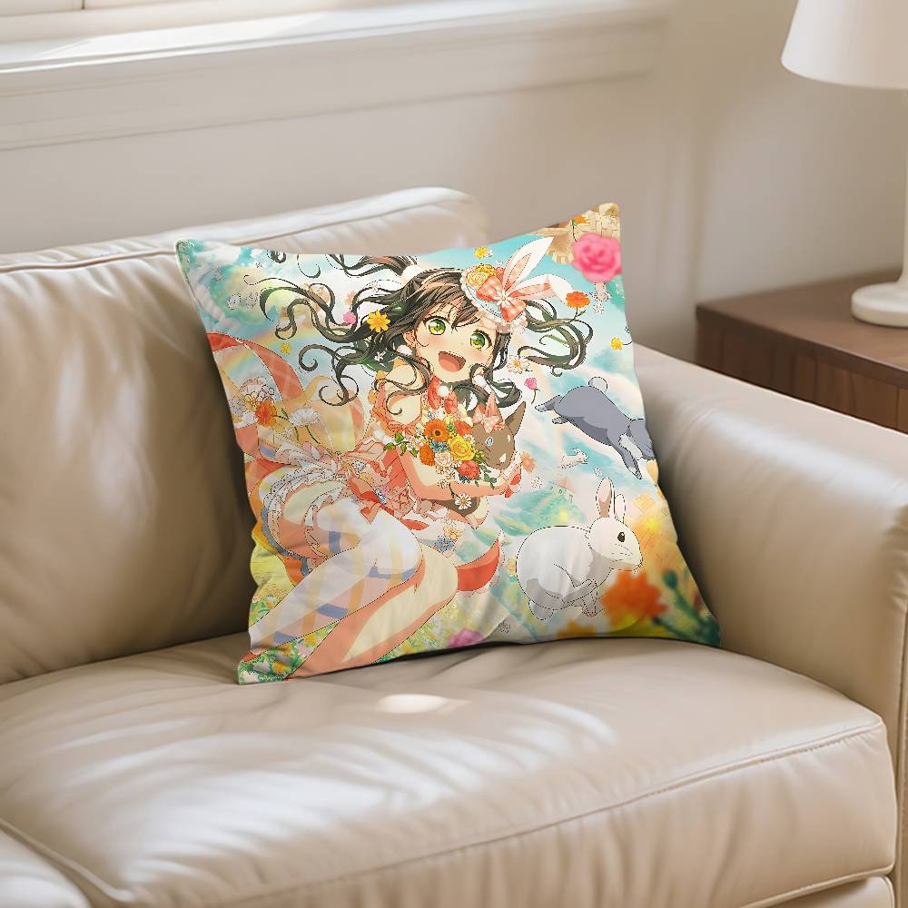 BanG Dream Anime Pillow Case Throw Pillow Cover Nordic Vintage Style Cushion Covers Home Living Room Sofa Couch Seat