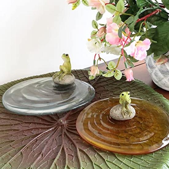 A Cute Figurine with a Frog Sitting On the Water 14 X 13 X 5 Cm Acrylic Cute To Display On the Bay Window or Shelf of a Can Also Be Used As an Small