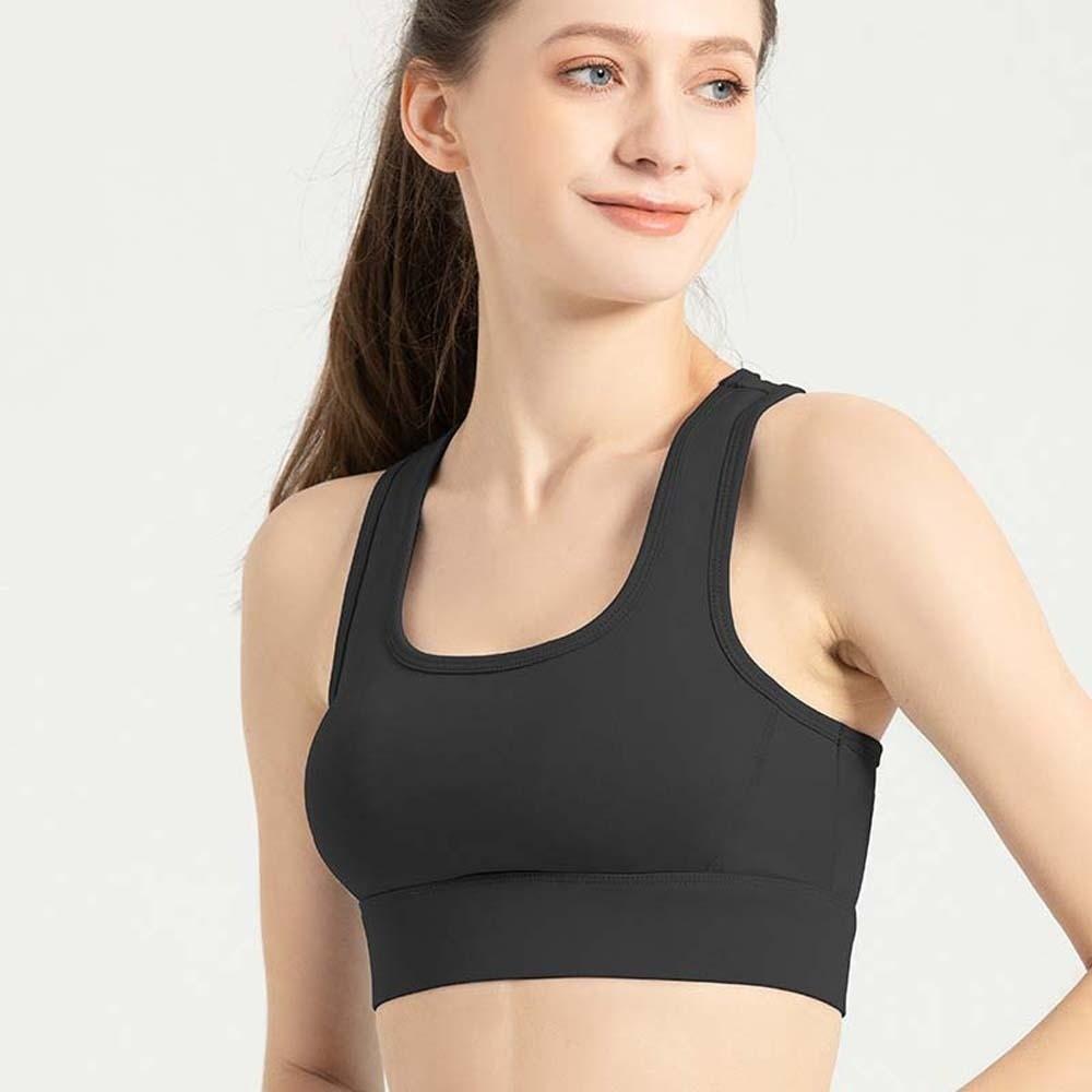 Solid Color I-shaped Sports Bra Anti-shake Design Yoga Underwear Running