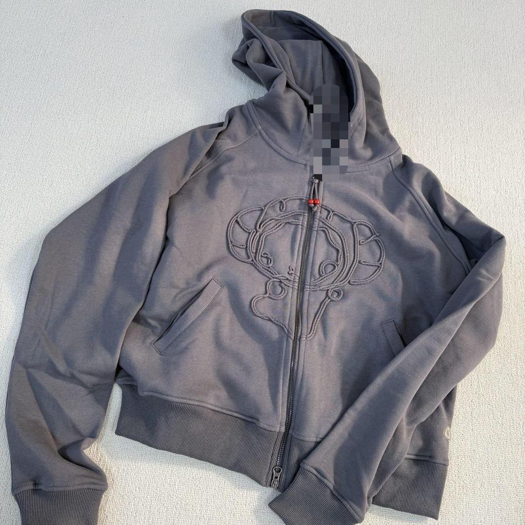 Korean Niche Trendy Autumn/Winter Academy Style 3D Cartoon Zipper Hooded Sweatshirt.
