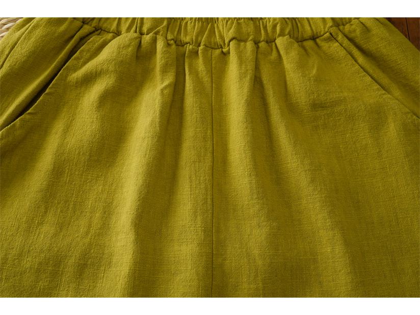 Damen Retro Ramie Baumwolle Leinen Yoga Laternenhose - Sandgewaschen, Zen Meditation Stil