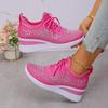 Chaussures Décontractées Basses à Lacets pour Femmes Talon Compensé Mode Sportive Chaussures Quotidiennes pour Dames