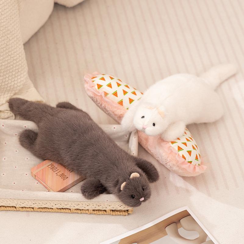 Peluche Furetto Animale Piccolo Carino Realistico Sdraiato Bambola Furetto Animale di Peluche Confortevole al Tatto Bambola Addormentata