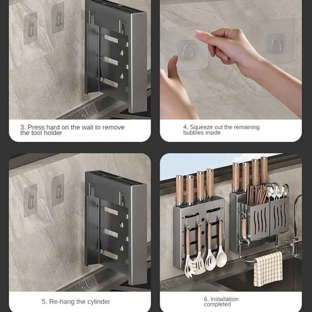 Wall-Mounted Kitchen Utensil Rack Punch Free Chopstick Barrel  for Kitchen