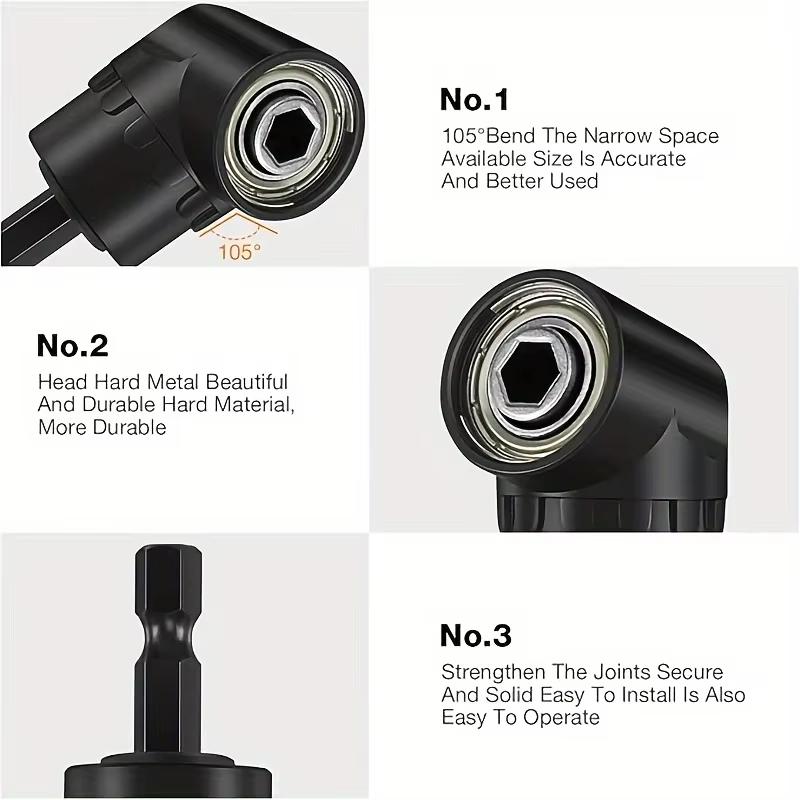 1 Set Flexible Drill Extender Universal Sleeve In Multiple Sizes 105 Degree  Right Angle Drill Extender Flexible Drill Extension Kit