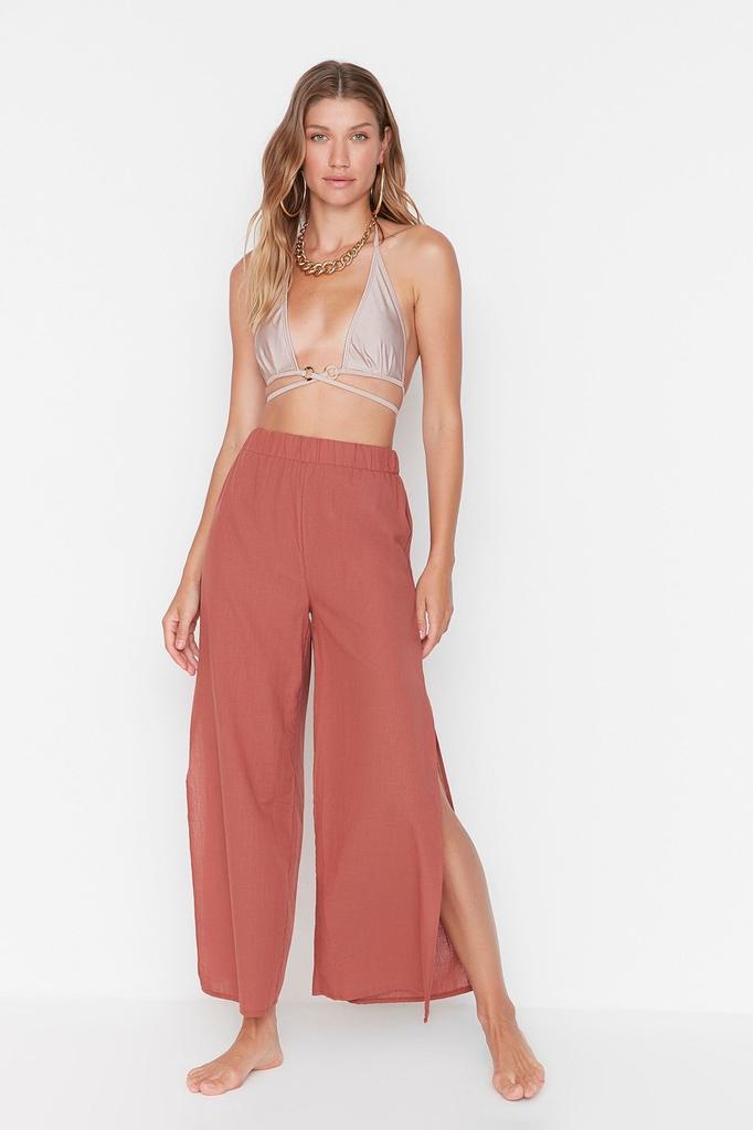 Women's Style Trousers Cinnamon Woven 100% Cotton Trousers