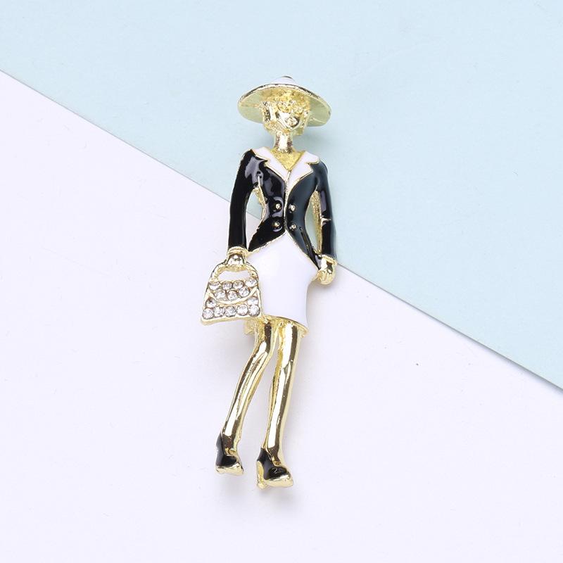 Módní slitinové olejové odkapávací tašky dívčí stylingové brožové doplňky kreativní kreslené postavičky pinů personalizované dámské doplňky