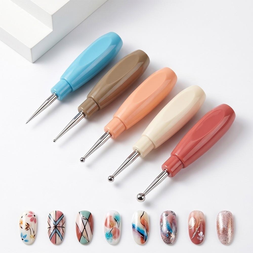 5Pcs Interlockable Nail Dotting Pen Multicolor Handle Rhinestone Picker Tool  Manicure Accessories