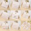 12 Pairs/Set Women'S Pearl Flower Crystal Mix Design Studs Earrings Girls Elegant Gold Heart Ear Jewelry Gift