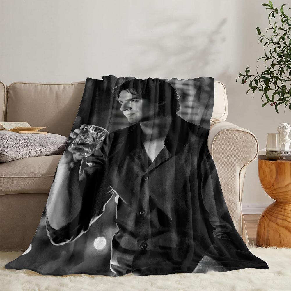 GUOYU Blanket Ddamon Salvatore Throw Soft Flannel Throw Summer Blanket Lightweight Cozy Nap Blanket for Sofa Bed Travel