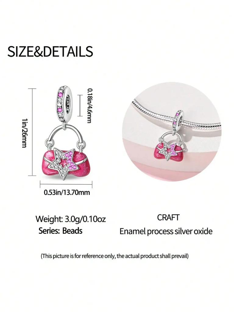 Charms Plata Copper Colors Pink Lipstick Perfume Bead Charm Pendant For Original Bracelet For Women Diy Jewelry Love Gift