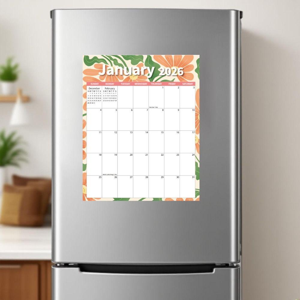 Colorful 2026 Calendar Notes 12 Month Calendar English Magnetic Calendar  Home Use