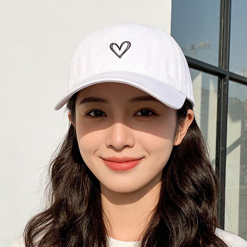 

Sunshade baseball cap new embroidered love sunscreen versatile black and gray cap Regular code
