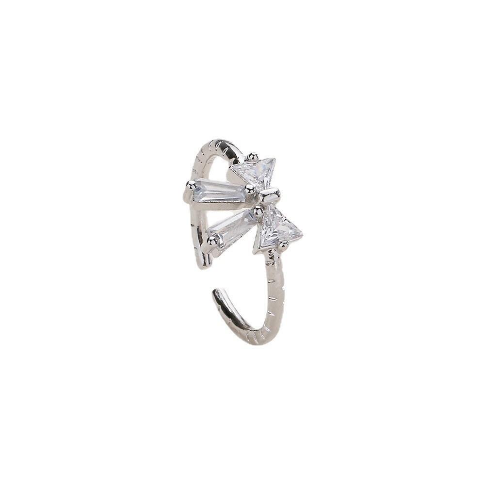 

Romantic Stylish And Bow Knot Ring Sparkling Zircon Stones Perfect For Women StyleA