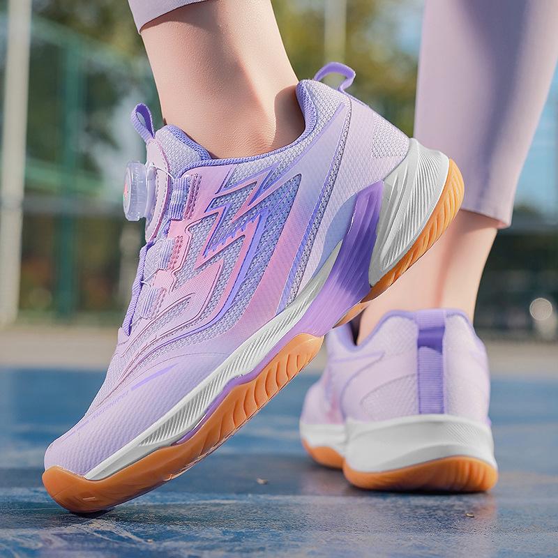 Unisex Indoor Sports Shoes: Badminton, Football, Tennis, Volleyball, Baseball - Rotary Buckle, Flat Design for Men, Women & Kids