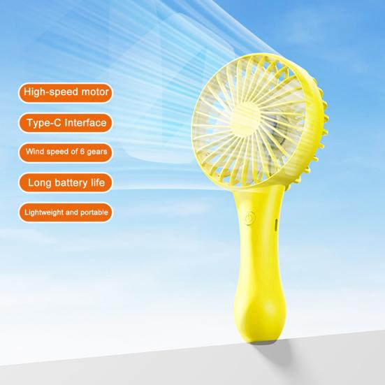 Bærbar Håndholdt Vifte Personlig Minivifte med 6 Hastighetsvind 1200mAh Oppladbart Batteri Elektrisk Vifte for Reise Kontor