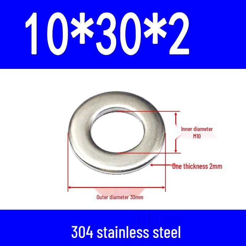 304 Stainless Steel Flat Gasket Washer, Metal Spacer for M2-M20.