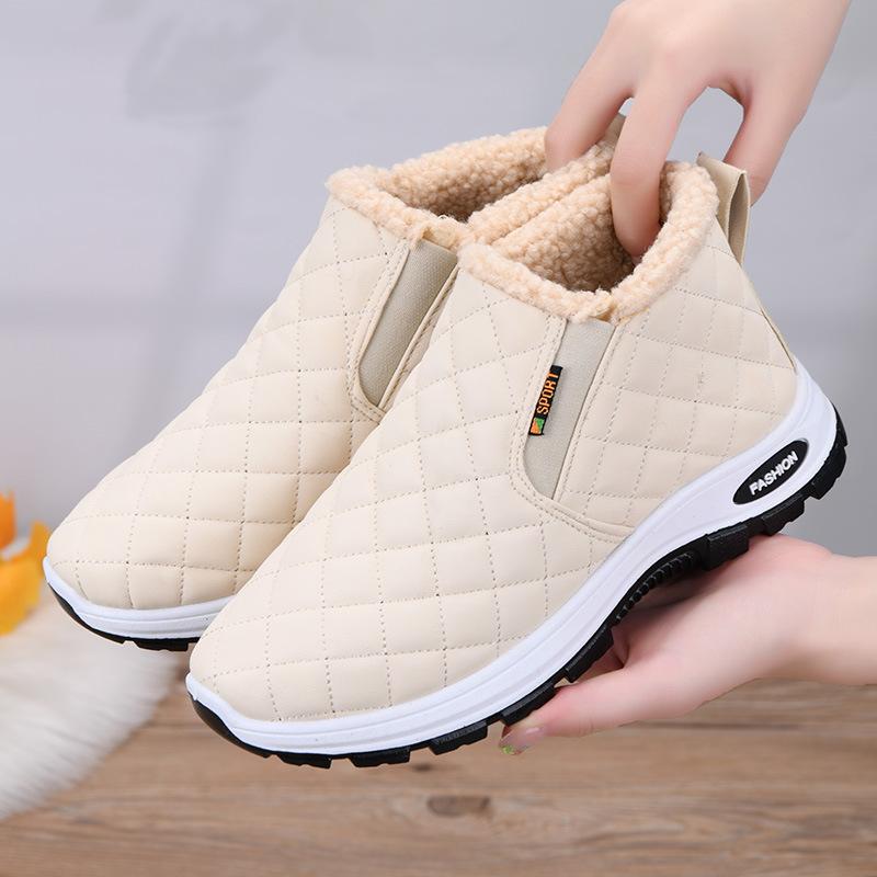 New Velvet Warm Cotton Shoes Women's Winter Casual Short Boots Non-slip Flat Shoes Breathable and Comfortable Women's Shoes