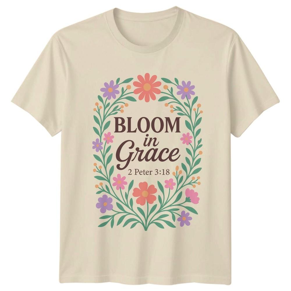 Bloom In Grace TShirt Scripture Christian Mothers Day Gift For Her