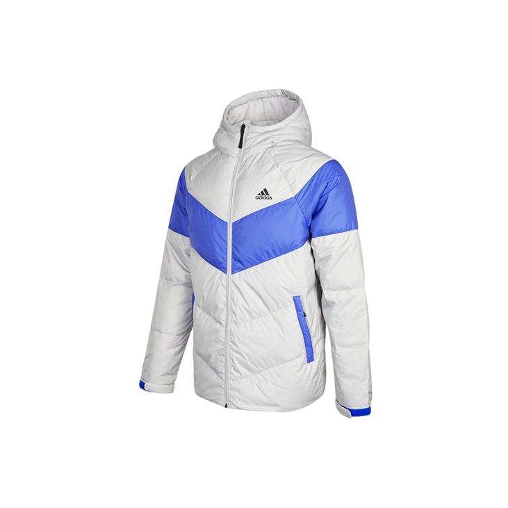 Adidas Geacă de puf cu glugă colorblock pentru bărbați Geacă Gri H20791