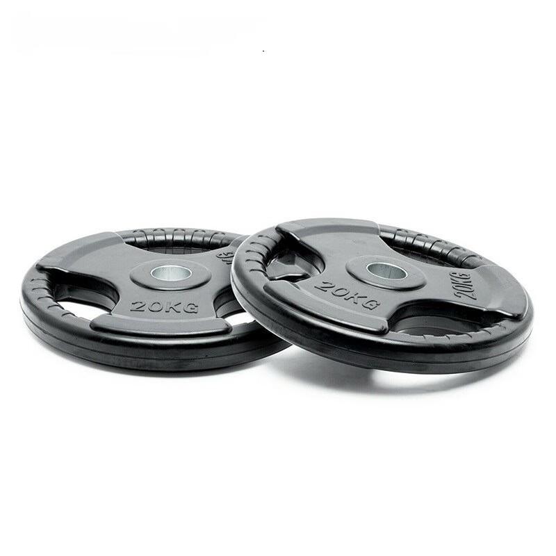 Kairui Rubber-Coated Three-Hole Grip Barbell Plate