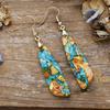 Holiday style natural stone geometric knife-shaped pendant earrings European and American popular earrings jewelry