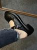 Baotou half-drag women wear thick skirts, French heightening one pedal, with new bottom Mary Jane cool slippers 2025