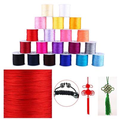0,8 mm 100M Nylon Macrame Chiński węzeł Sznurek Bransoletka Rattail Koraliki Nici