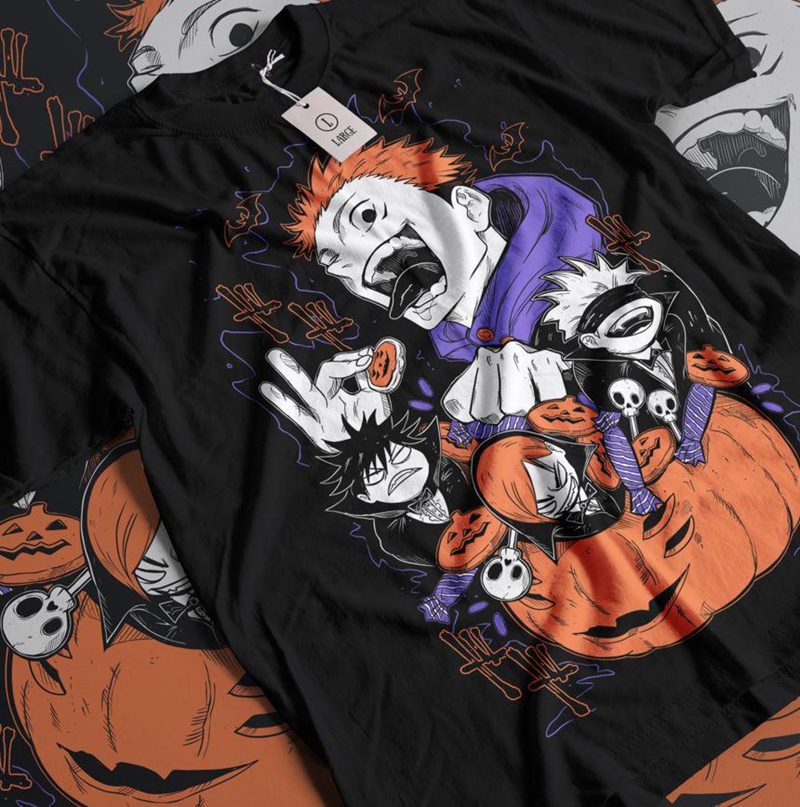 Halloween Anime Shirt | 90s Anime Manga Girl T shirt | Japanese Horror | Anime Aesthetic | Grunge Clothing | Harajuku Streetwear Shirt 3XL