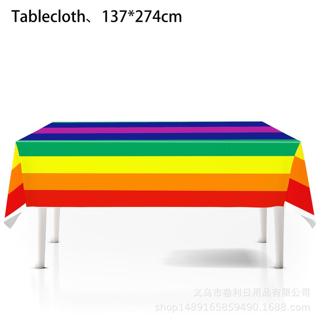 Rainbow Themed Birthday Party Supplies Rainbow Party Decoration Banner Flag Party Tablecloth Paper Plate Paper Cup
