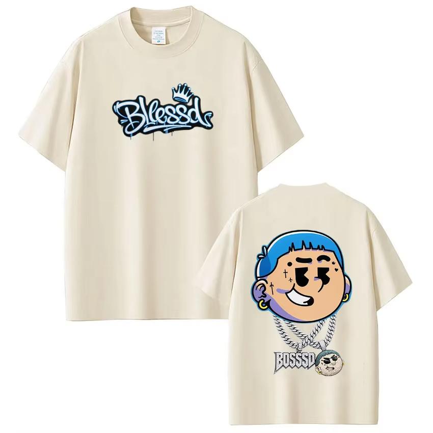 Rapper Blessdel Mejor Hombre Del Mundo Tour 2026 Print Tshirt Unisex Women Hiphop Tshirts Aesthetic Trend Cotton Casual Tshirts