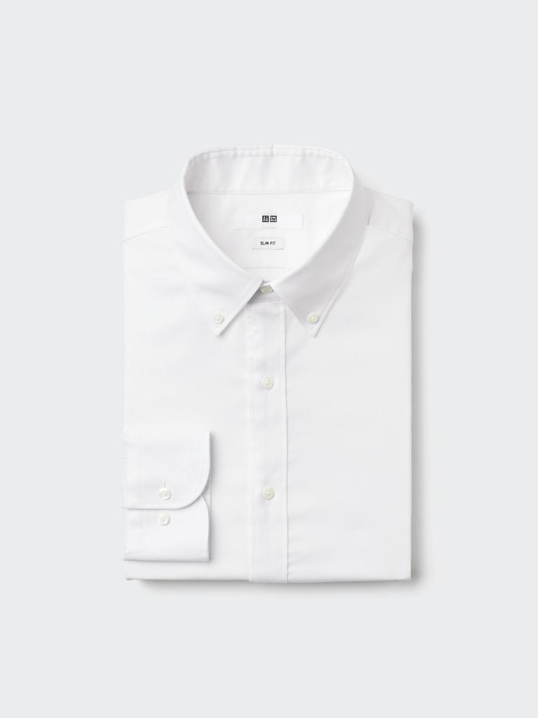 Uniqlo Japan Fine Cross Oxford Slim Shirt Button Down No Pocket