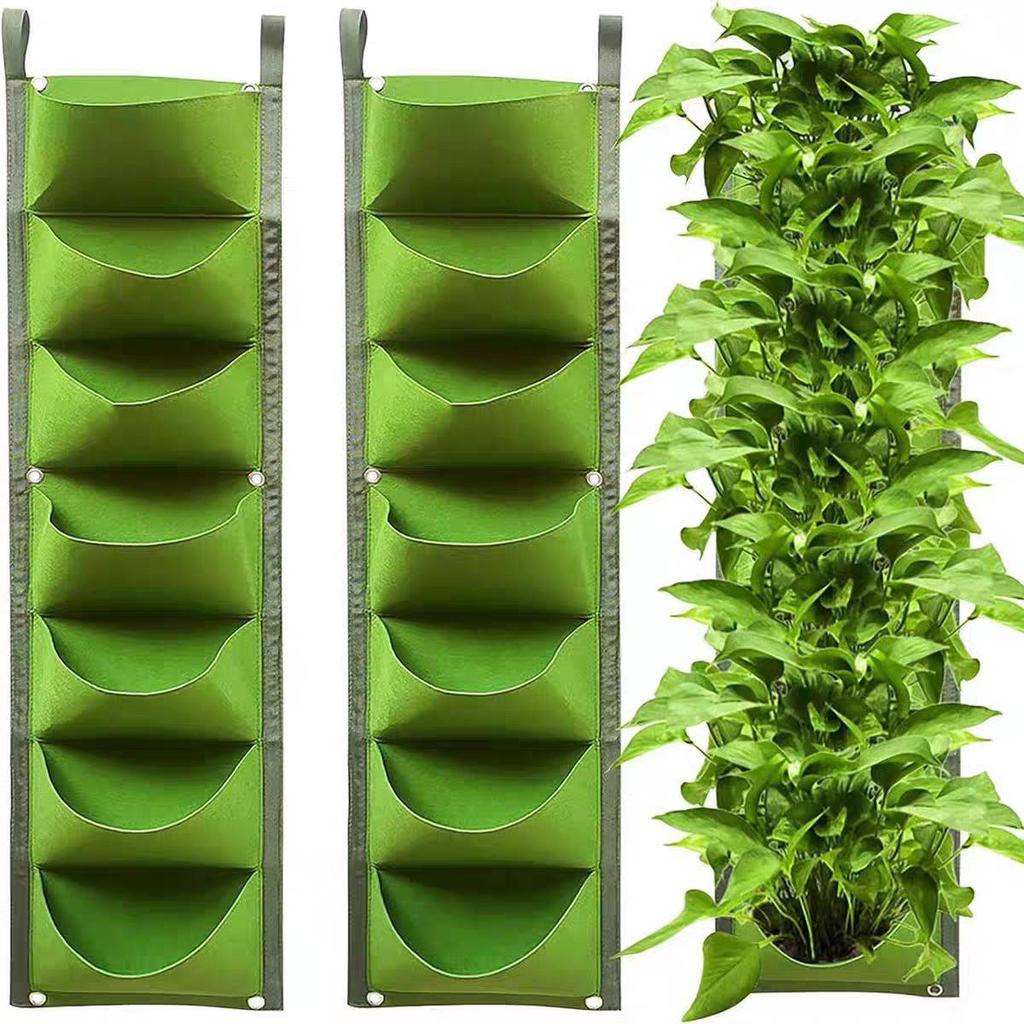 Vertical Garden Planter: Multi-layer Wall-mounted Plant Bag for Balcony Decoration.