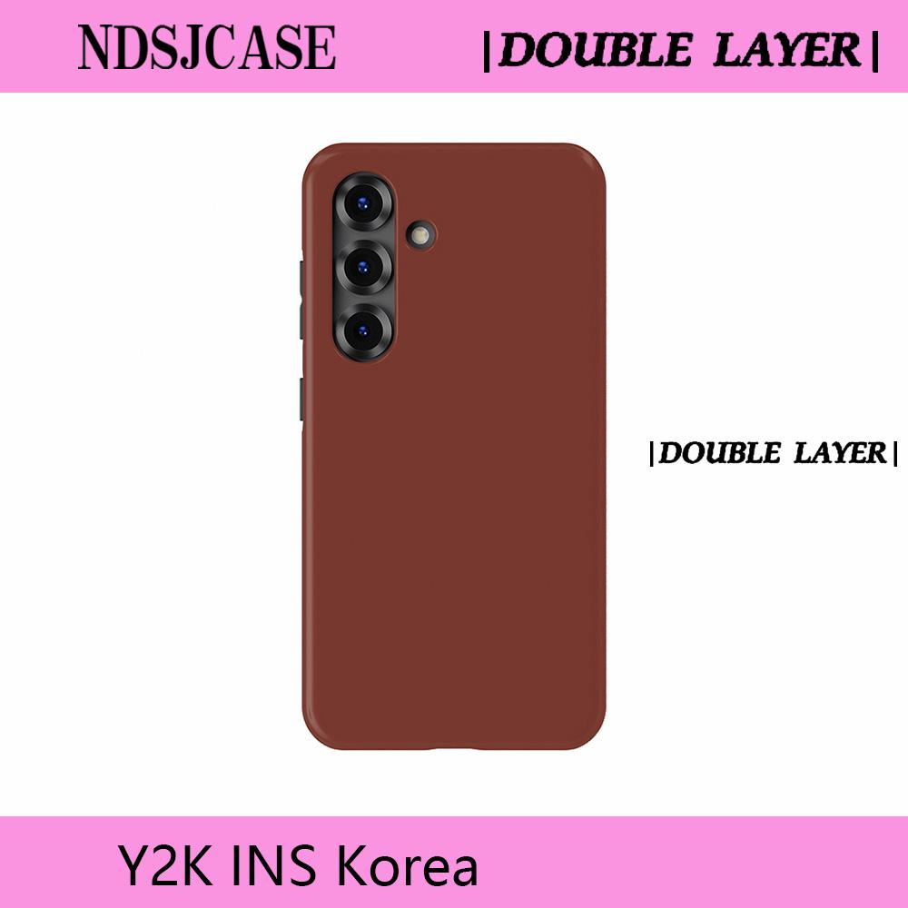 

Luxury Clmj SWAG Cocoa Phone Case for Samsung Galaxy A56 S20 S23 S24 S25 S26 FE Plus Ultra Edge 4G 5G Double-layer Back Cover S20FE