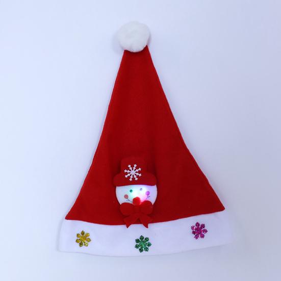 Unisex Christmas Hat Children New Year Party Beanie Battery-operated Luminous LED Light-Up