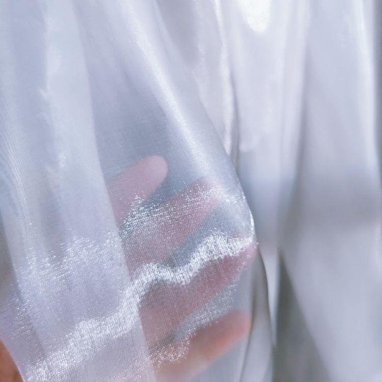 Pearl-like transparent lightweight smooth organza fabric suitable for wedding dresses formal gowns and designer clothing fabrics