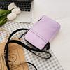 Simple Trendy Macaron Solid Color Shoulder Crossbody Canvas Bag Versatile  Zero Wallet Samll Square Phone Bags For Girls