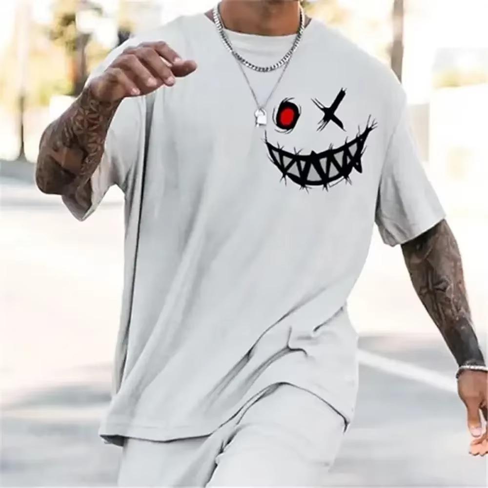 2023 T-shirt Summer New Fashion Men's English Letter Printing Pattern Casual Loose Street Fitness High Quality Cotton Top