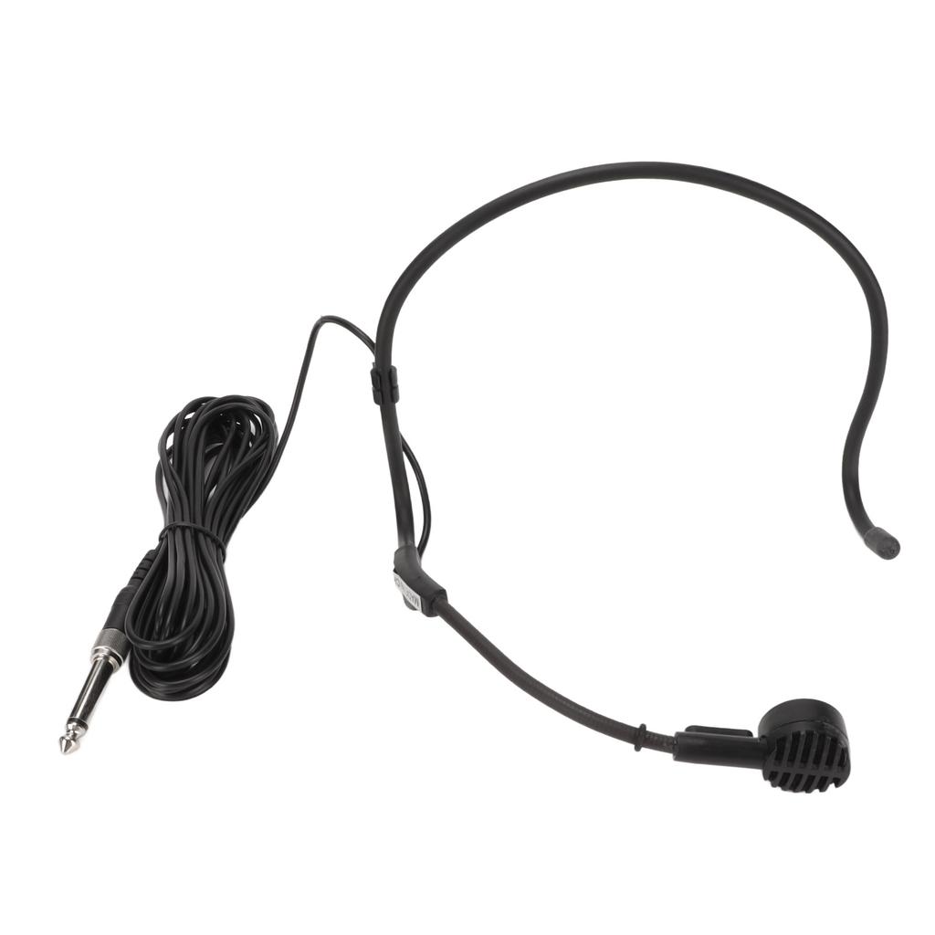 6.35mm Earhook Microphone Ergonomic Dynamic 16.4ft Wired Headset Microphone for Karaoke Speakers Amp