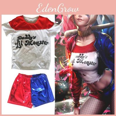 Costume Girl Halloween Suicide Squad Quinn Kids Cosplay Dress Fancy