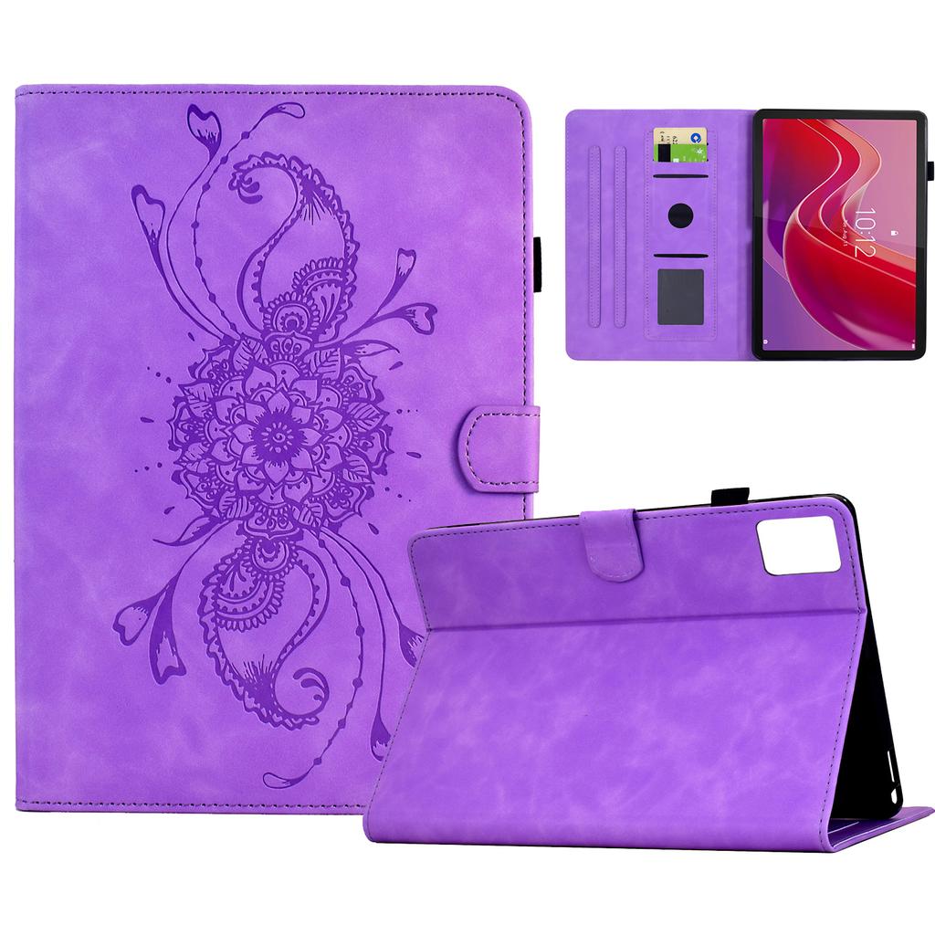 Pro Lenovo Tab M11/Xiaoxin Pad 11 2024 Pouzdro Mandala Vytištěný Kožený Kryt na Tablet se Sloty pro Karty