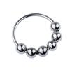 Penis Ring Ring Cock Link Ring with 6 Beads Metal SM Goods Male Toy Stainless Steel Silver Men's