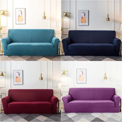 Spandex Sofa Slipcovers Stretch Elastic Couch Cover For Living Room Solid Color Anti -Slip Washable Furniture Protector Covers