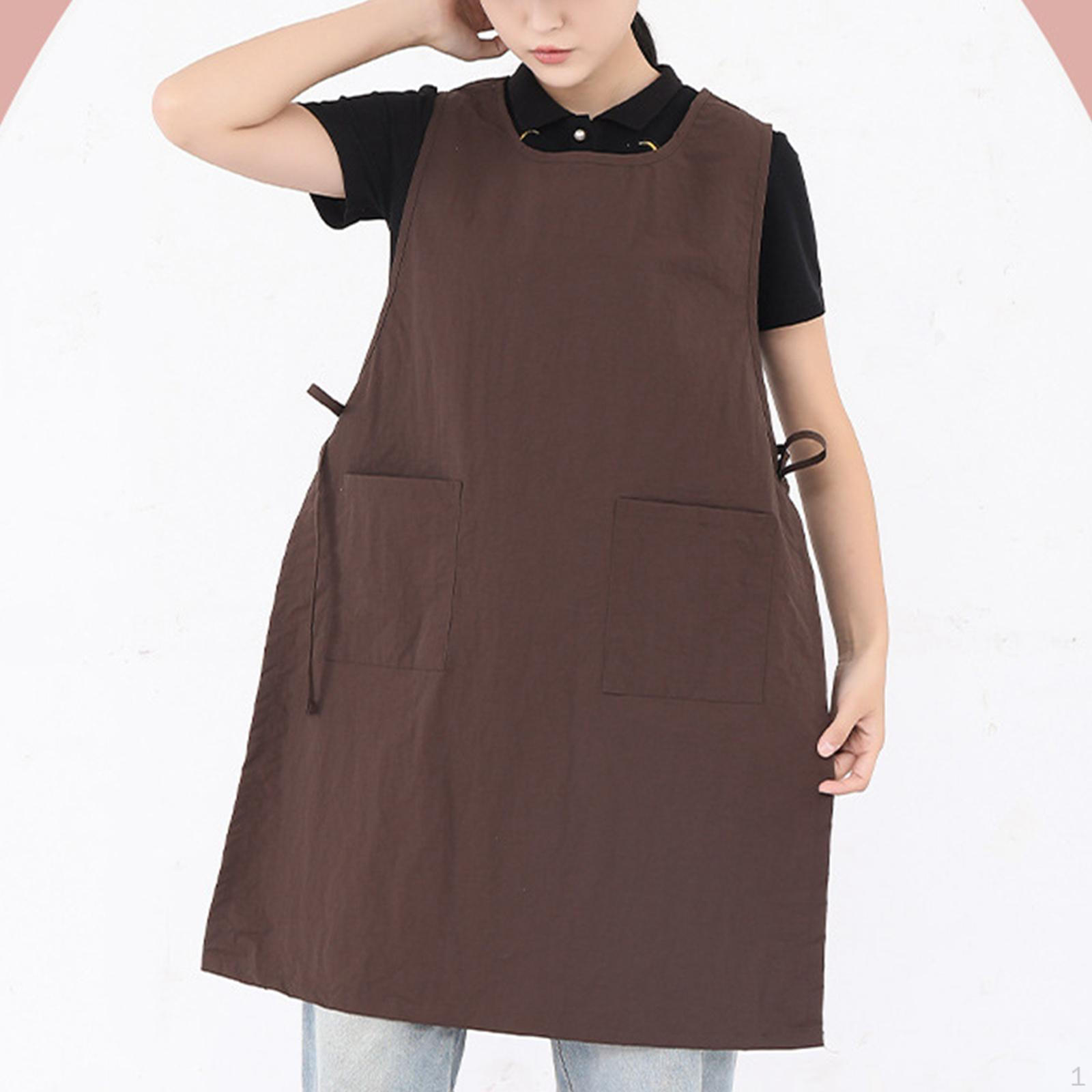 

Фартук Водонепроницаемый Регулируемый Карман Грязеотталкивающий Высокий Нагрудник Поварской Рабочий H-образная Спинка Легкий в Уходе коричневый
