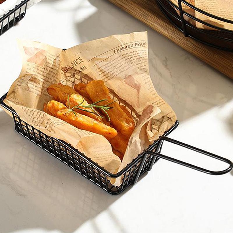 French Fries Basket Snack Bucket Fried Chicken Chip Storage Basket Food Frying Basket Oil Strainer Creative Tableware Container