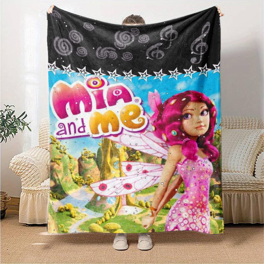 Mia and Me Print Flannel Blanket High Quality Warm Comfortable Cover for All Seasons Perfect for Gifts Home Decor